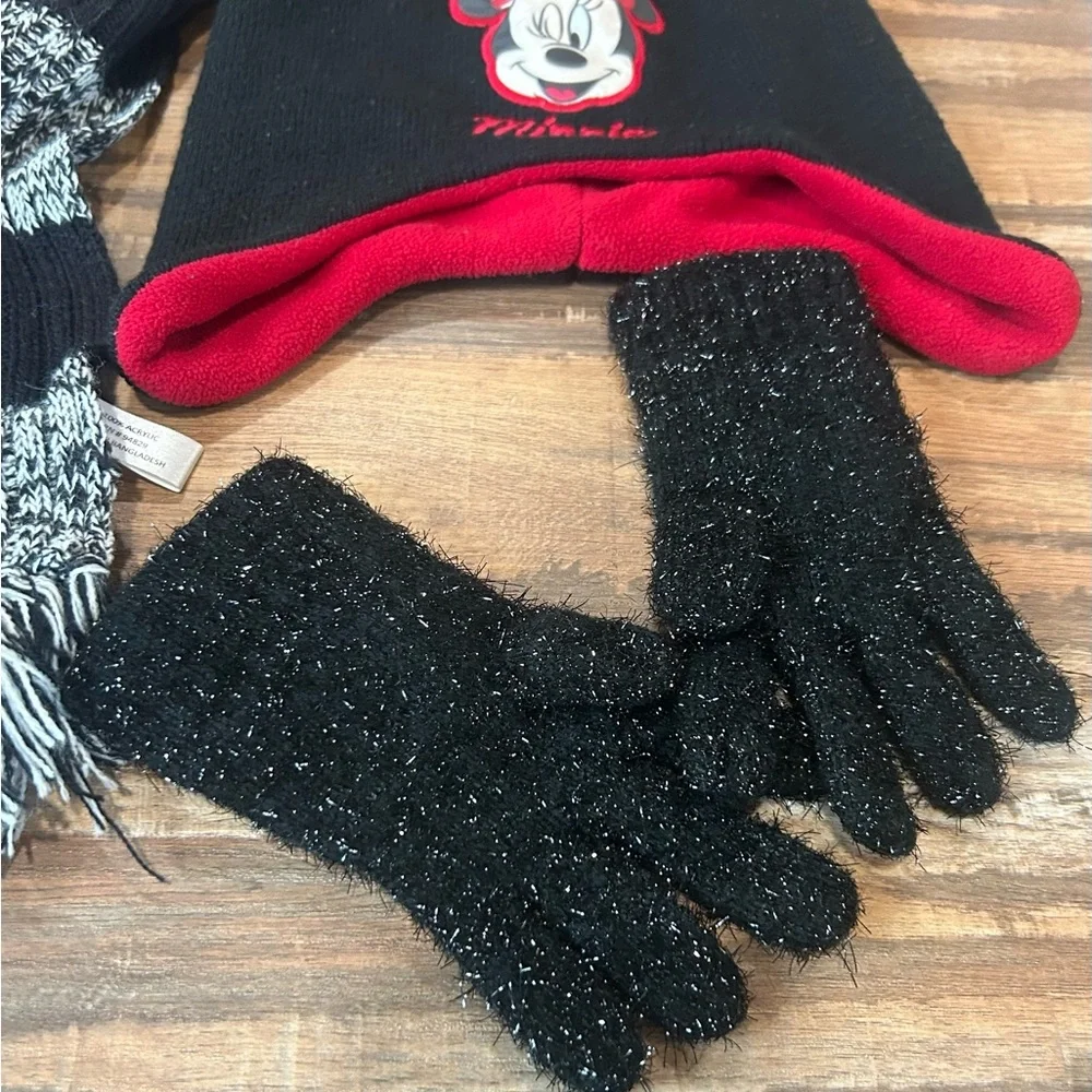 Kids Black and White Minnie Mouse Winter Set